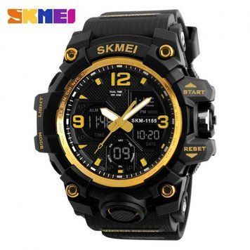 Чоловічий спортивний водостійкий тактичний годинник Skmei 1155B 1624349402 фото