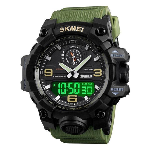 Чоловічий спортивний водостійкий тактичний годинник Skmei 1586 1636393346 фото